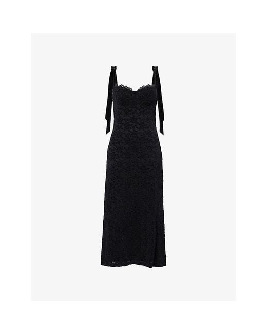 Pretty Lavish Black Serephina Lace-Overlay Midaxi Dress