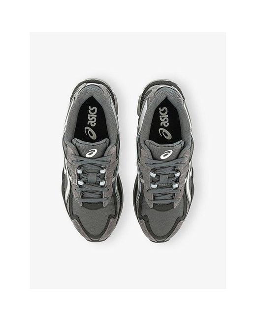 Asics Gray Gel-Nyc 2055 Mesh And Faux-Leather Low-Top Trainers for men
