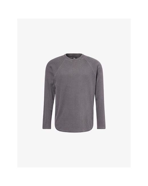 PAIGE Gray Davies Waffle Cotton Blend Top for men