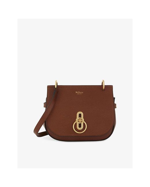 Mulberry Brown Amberley Small Pebbled-Leather Satchel Bag