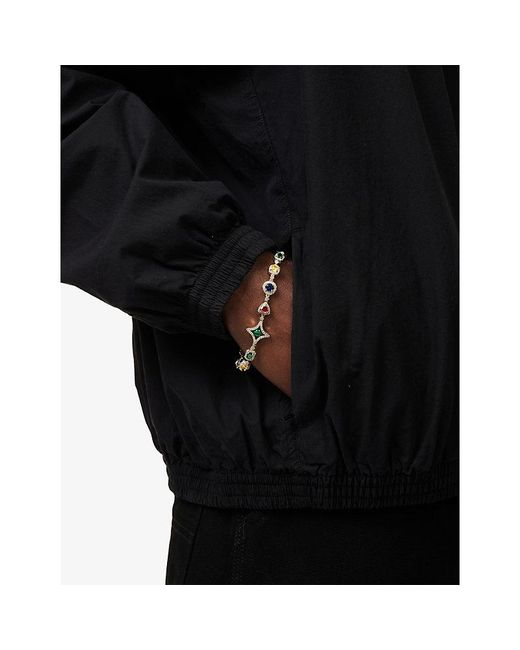Gld Metallic Gemstone-Plated Chain Bracelet for men