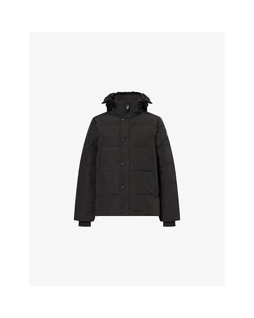 Canada Goose Black Wyndham Hooded Woven-Down Parka for men