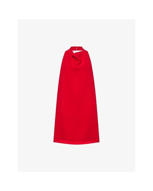 Valentino Red Halter-Neck Silk-Crepe Mini Dress