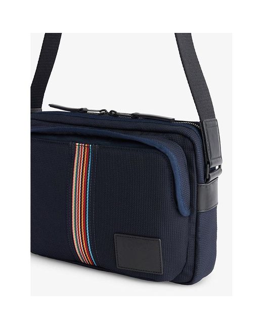 Paul Smith Blue Signature Stripe Woven Cross-body Bag for men