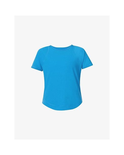 Sweaty Betty Blue Breathe Easy Running Short-Sleeve Stretch-Woven T-Shirt
