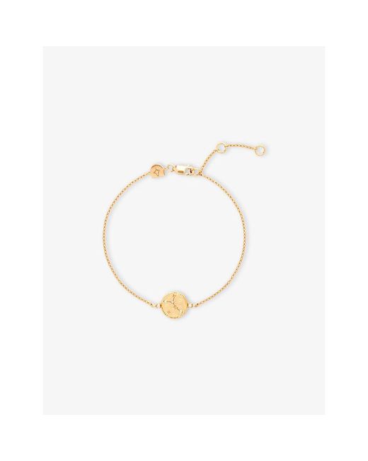 Astrid & Miyu White Zodiac Cancer 18Ct-Plated Sterling- And Cubic Zirconia Pendant Bracelet
