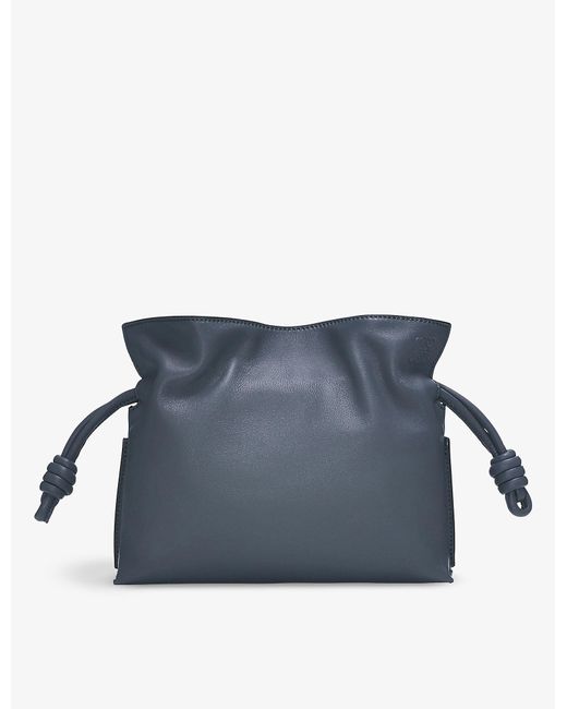 Loewe Blue Flamenco Mini Leather Clutch Bag for men