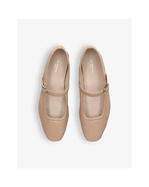 Le Monde Beryl Natural Mary Jane Leather Flats