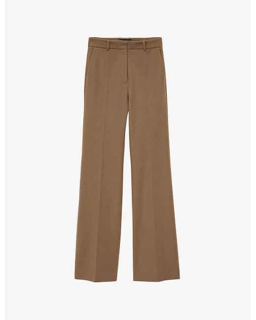 Joseph Brown Bi-stretch Flare-leg Mid-rise Stretch-cotton Trousers
