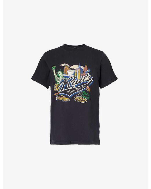 Rails Black Graphic-print Cotton-jersey T-shirt