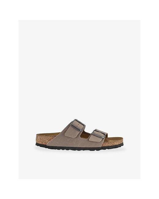 Birkenstock Brown Arizona Two-Strap Suede Sandals