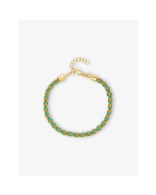 La Maison Du Couturier Metallic Assya Panama 18Ct-Plated Sterling- And Silk Kuna Friendship Bracelet