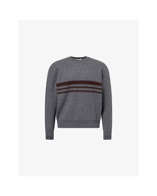 Craig Green Gray Felt Stripe Merino-Wool Jumper for men