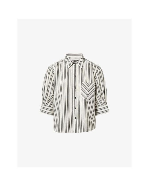 Rag & Bone White Lucia Striped Cotton Shirt