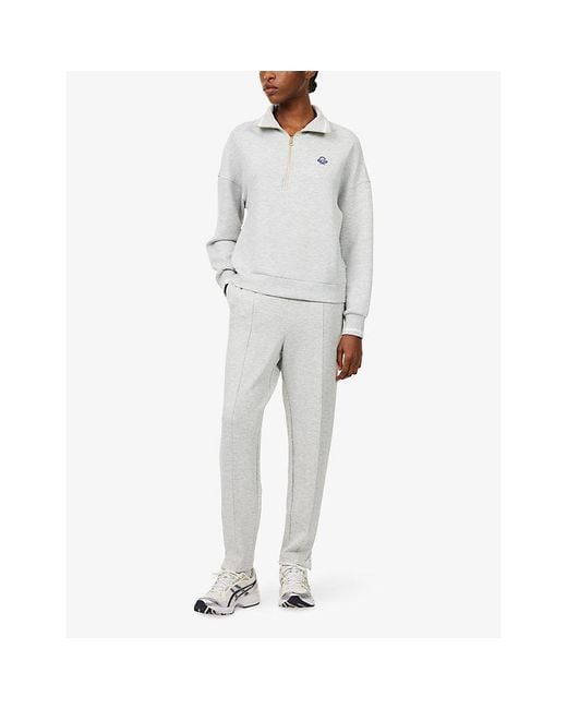 Varley White The Slim Pintuck Stretch-Jersey Trousers