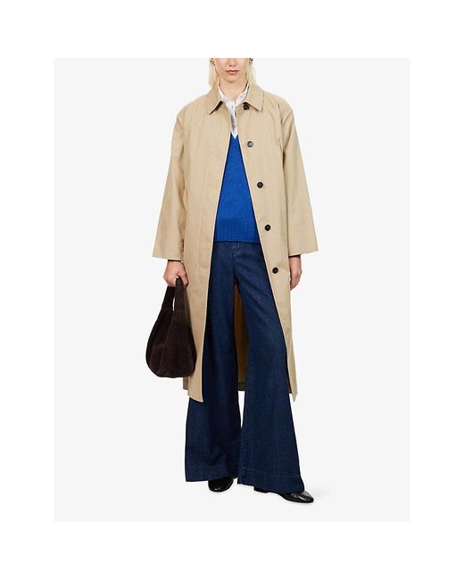Weekend by Maxmara Natural Belted Mid-Length Cotton-Blend Trench Coat