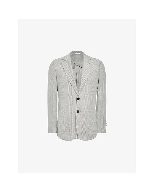Reiss Gray Matinee Prince Of Wales-check Woven Blazer for men