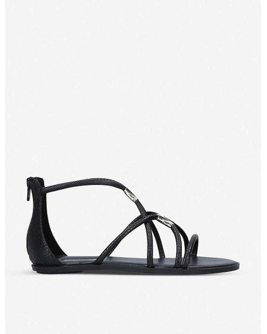 ALDO Womens Black Pozoa Strappy Leather Sandals 5