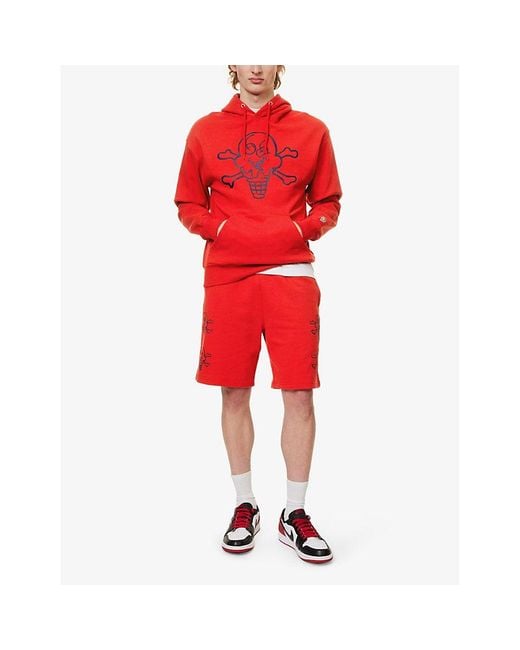 ICECREAM Red Cones And Bones Graphic-print Cotton-jersey Hoody for men