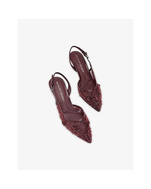 KG by Kurt Geiger Pink Aria Low Beaded Mesh Heeled Courts