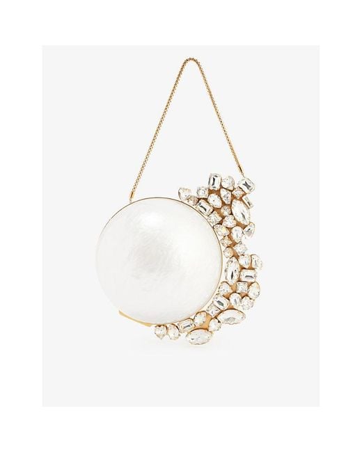 L ALINGI Pearl Acrylic Clutch Bag in White Lyst
