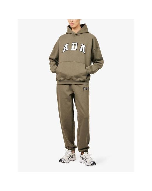 ADANOLA Natural Ada Logo-Embroidered Oversized Cotton-Jersey Hoody