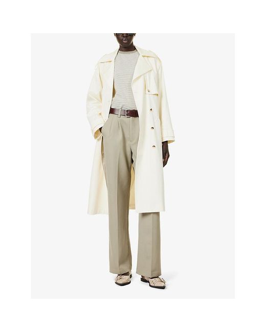 Anine Bing Natural Layton Relaxed-fit Stretch-cotton Trench Coat