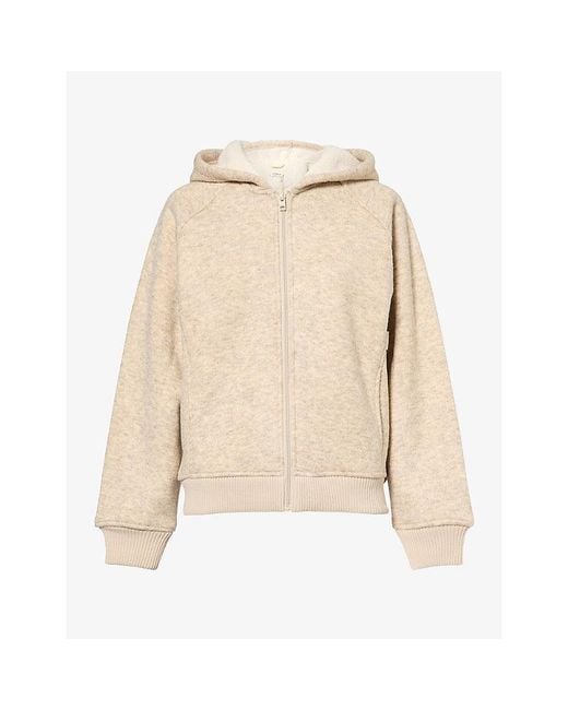 ADANOLA Natural Zip-Up Fleece Hoody