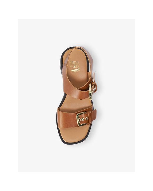 Dune Brown Karola Leather Sandals