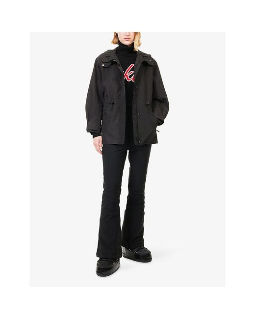 Perfect Moment Black Drawstring Woven Parka Jacket