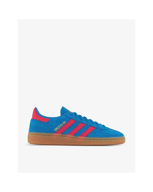 Adidas Blue Handball Spezial Brand-embellished Suede Low-top Trainers