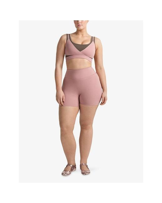 NikeSKIMS Pink Matte Wrap-Front Bra