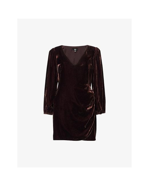PAIGE Black Lawry Wrap-Front Woven Mini Dress