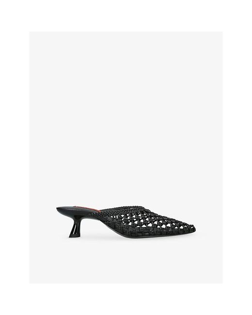 Simon Miller Black Knotted Gala Woven Heeled Mules