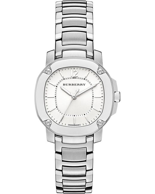 Burberry White Bby1703 The Britain Stainless Steel Watch