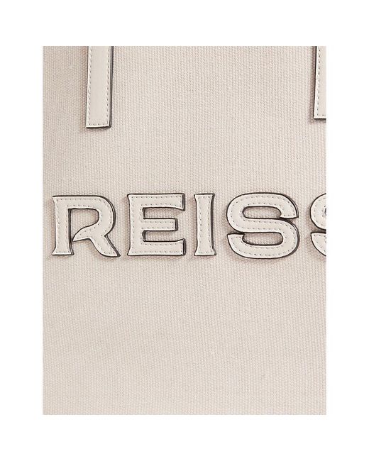 Reiss Natural Tural Lola Logo-embroidered Cotton Tote