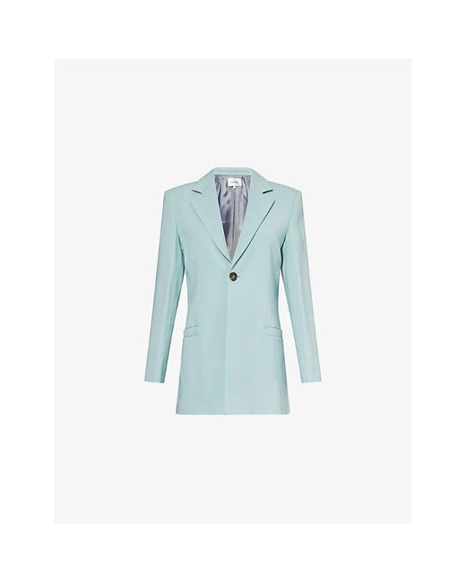 FRAME Blue The Slim Notch-Lapels Stretch-Woven Blazer