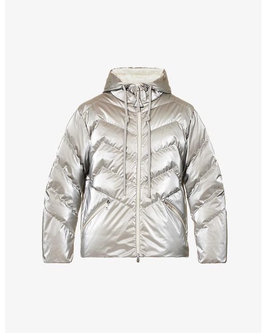 Vervoer B.C. Kapper Moncler Oeting Funnel-neck Quilted Shell-down Jacket in White | Lyst