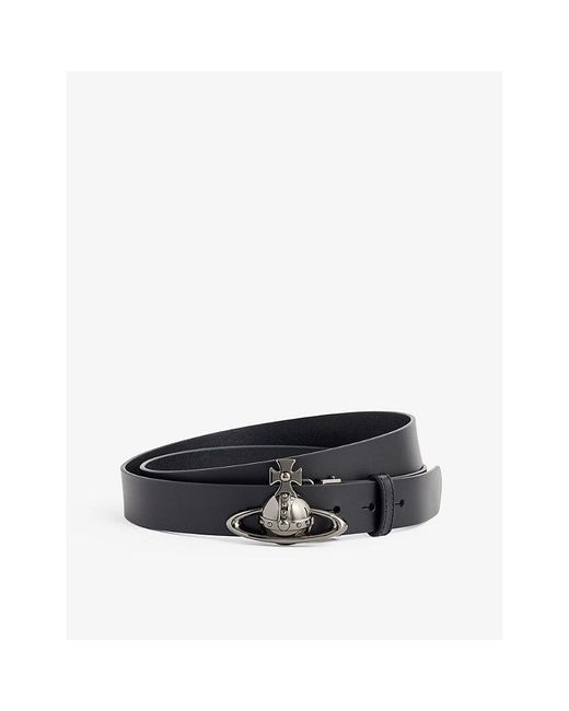 Vivienne Westwood Black Orb-embellished Leather Belt for men