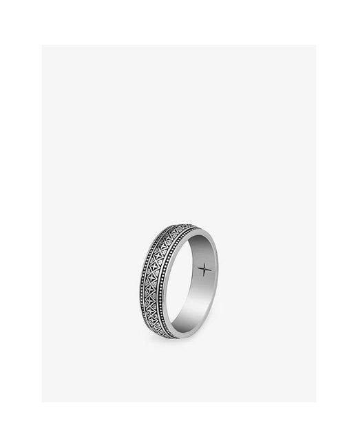 Clocks and Colours White Sequence Sterling- Ring for men