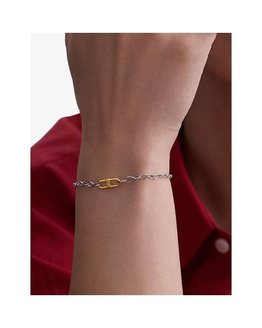 Astley Clarke White Astley Clake X Laura Jackson Link 18Ct-Plated 925 Sterling- And Sapphire Bracelet