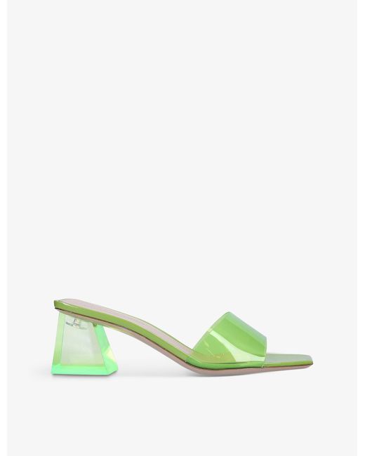 Gianvito Rossi Leather Cosmic Square-toe Pvc Mules in Lime (Green) | Lyst