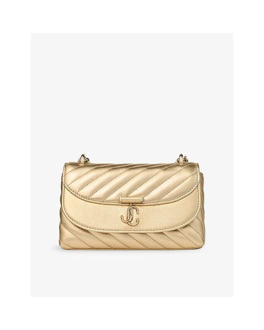 Jimmy Choo Curve Small Quilted Metallic-Leather Cross Body Bag