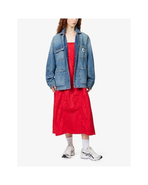 Carhartt Blue Michigan Brand-Patch Denim Jacket