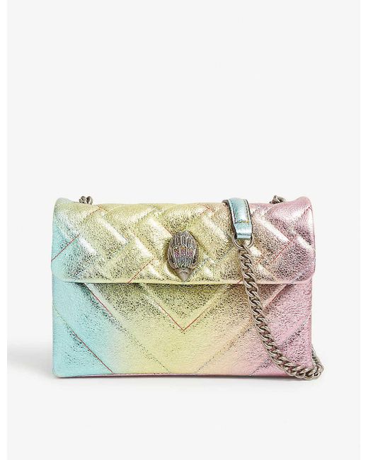 Kurt Geiger Pink Mini Kensington Rainbow-print Leather Shoulder Bag