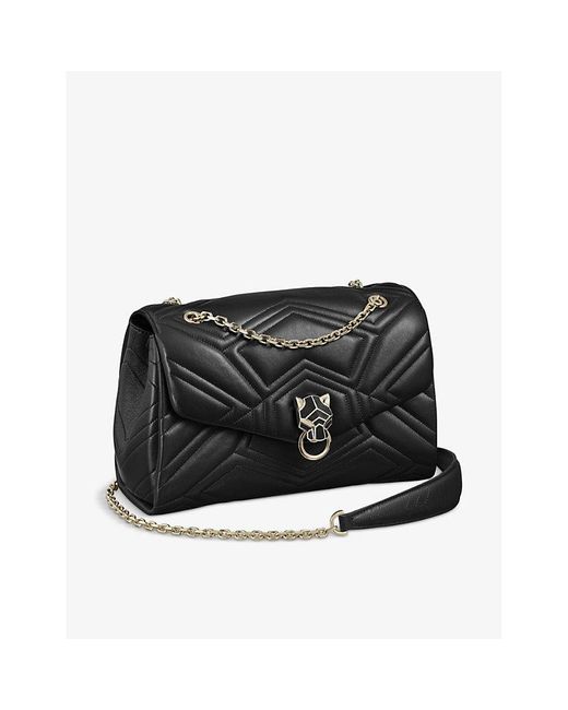 Cartier Black Panthere De Small Quilted Leather Cross-body Bag