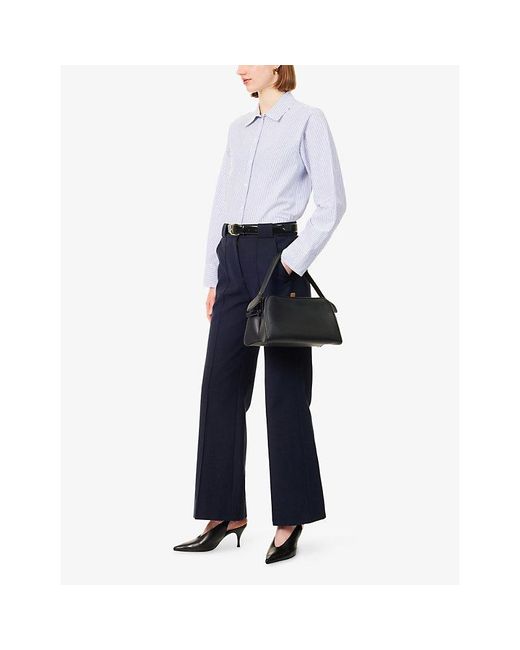 ME+EM Blue Elongator Tailored-Leg Double-Faced Cotton Trousers