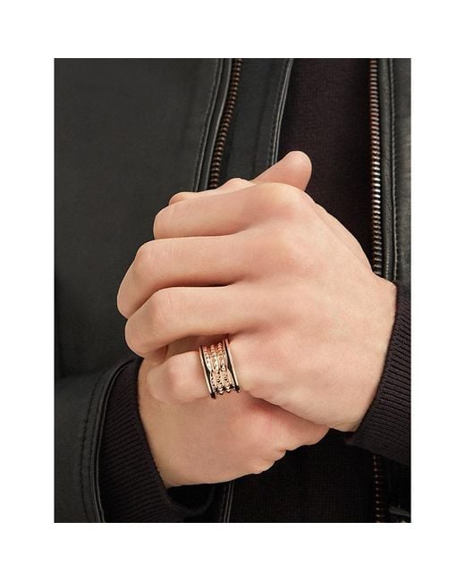 BVLGARI Metallic B.Zero1 Rock 18Ct Rose- And Ceramic Ring