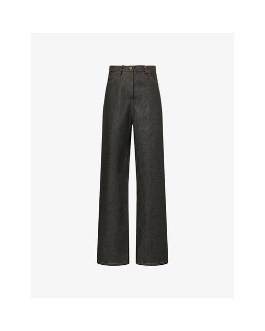 The Dropped Collection Black Exclusive Wide-Leg Denim Jeans