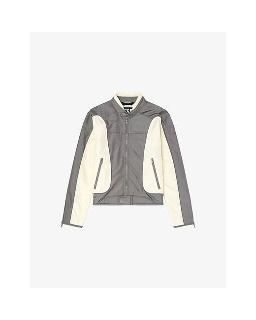 DIESEL Gray J Blink Colour-Block Relaxed-Fit Nylon Jacket for men